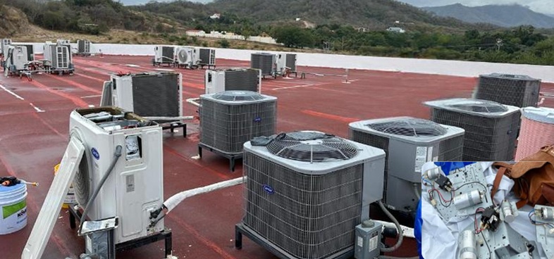Equipos de aire acondicionado en azotea